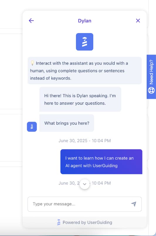 UserGuiding’s AI assistant.