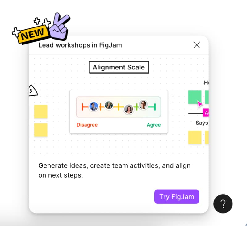 Figma's FigJam slide out modal.
