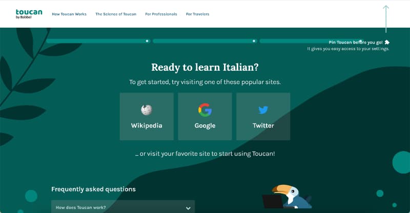 Toucan's interactive onboarding tour.